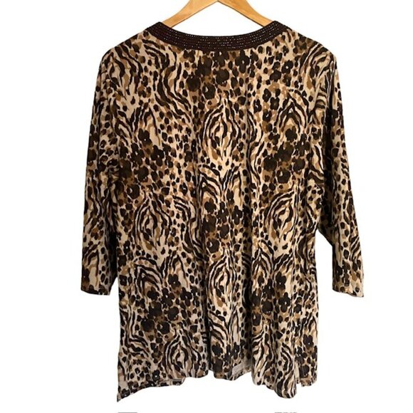 Charter Club Woman Leopard Print Tunic 3X - Picture 3 of 5